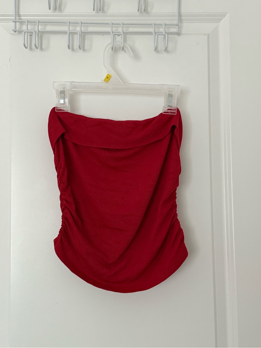 Red Ruched Tube Top - Women
